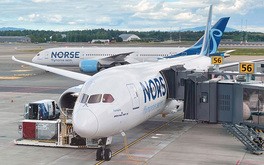 オスロ空港に駐機するノルスの機体（後藤氏提供）