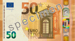新50ユーロ札は来年４月４日にお目見えする（ＥＣＢ提供）