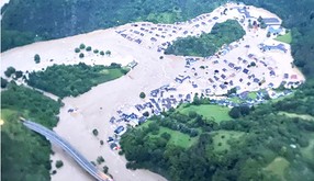 洪水被害を受けたラインラント・プファルツ州アルテンブルク（同州提供）